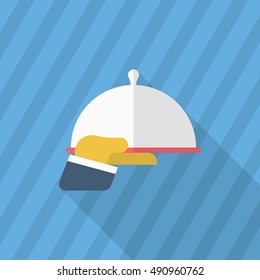 Waiter icon, Vector flat long shadow design. Transport concept.