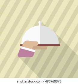 Waiter icon, Vector flat long shadow design. Transport concept.