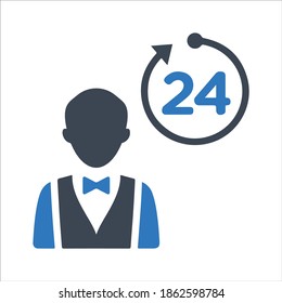 Waiter icon. Vector and glyph