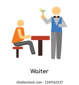 Waiter icon vector isolated on white background for your web and mobile app design, Waiter logo concept person