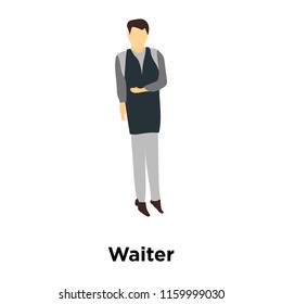 Waiter icon vector isolated on white background, Waiter transparent sign , standing human or people cartoon character illustration