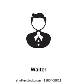 Waiter icon vector isolated on white background, logo concept of Waiter sign on transparent background, filled black symbol