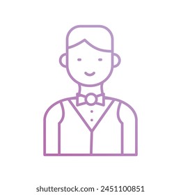 Icono de camarero con fondo blanco Vector ilustración de stock