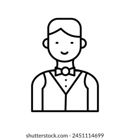 waiter icon with white background vector stock illustration