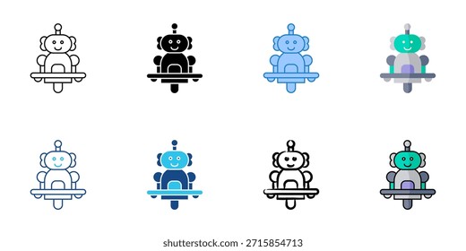 Waiter icons set multiple style vector collection. Editable stroke 
