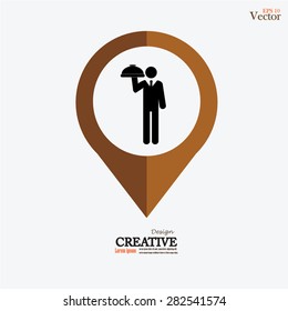 Waiter icon.waiter.vector illustration.