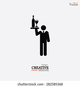 Waiter icon.waiter.vector illustration.