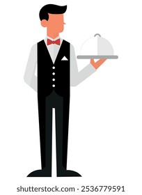 Waiter illustration, for backgrounds and textures, pattern