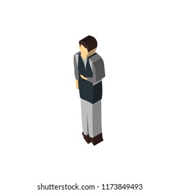 Waiter isometric left top view 3D icon