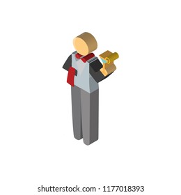 Waiter isometric left top view 3D icon