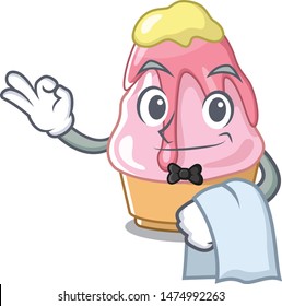 Waiter kakigori with in the cartoon shape