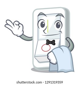 Waiter light switch is isolated with mascot