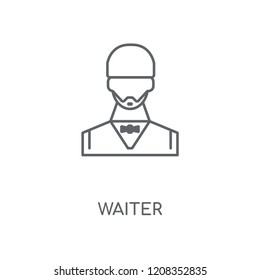 Waiter linear icon. Waiter concept stroke symbol design. Thin graphic elements vector illustration, outline pattern on a white background, eps 10.