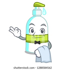 Waiter liquid soap isolated 