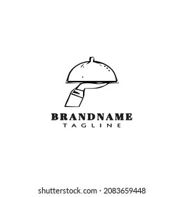 plantilla de diseño de icono del logotipo del camarero ilustración de vector aislado moderna