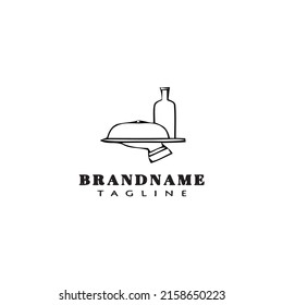 plantilla de diseño de icono del logotipo del camarero ilustración vectorial moderna