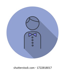 waiter long shadow icon. Simple color vector of web icons for ui and ux, website or mobile application