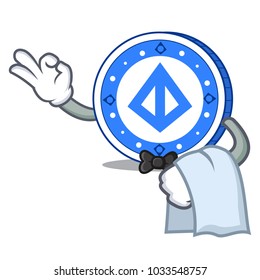 Waiter loopring coin mascot cartoon
