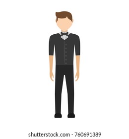 waiter man vector illustration