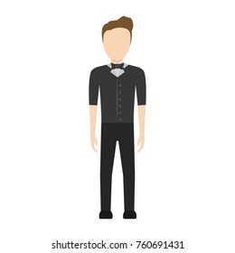 waiter man vector illustration