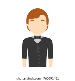waiter man vector illustration