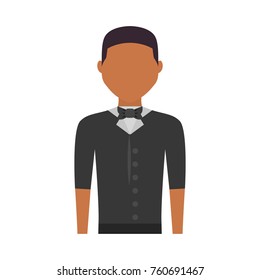 waiter man vector illustration