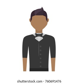 waiter man vector illustration