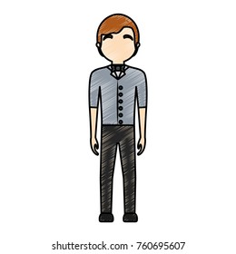 waiter man vector illustration