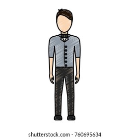 waiter man vector illustration