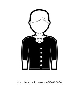 waiter man vector illustration