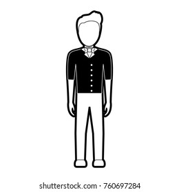 waiter man vector illustration