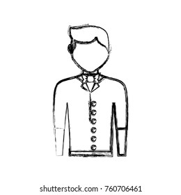 waiter man vector illustration