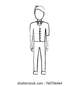 waiter man vector illustration