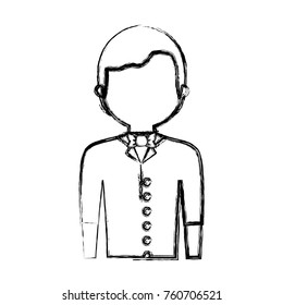 waiter man vector illustration