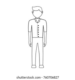 waiter man vector illustration
