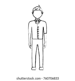 waiter man vector illustration