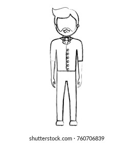waiter man vector illustration