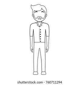 waiter man vector illustration