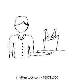 waiter man vector illustration