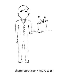 waiter man vector illustration
