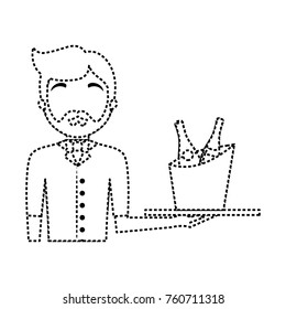 waiter man vector illustration