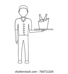 waiter man vector illustration