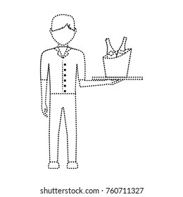 waiter man vector illustration