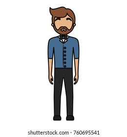 waiter man  vector ilustration
