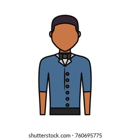 waiter man  vector ilustration