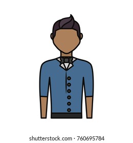 waiter man  vector ilustration