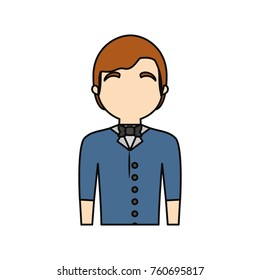 waiter man  vector ilustration