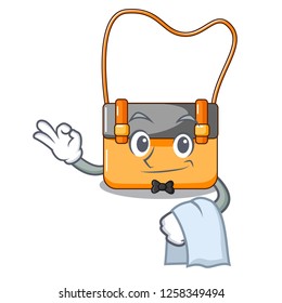 Waiter menesseger bag color on a cartoon