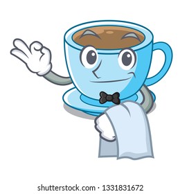 Waiter milk tea in character the shape