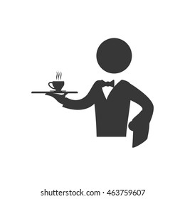 Waiter mug male pictogram suit person icon. Isolated and flat illustration. Vector graphic